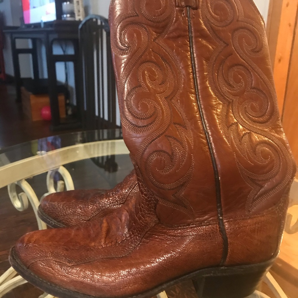 Dan Post Ostrich and Leather boots size 8 D.